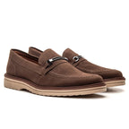 Sapato Loafer Mocassim Sofistic Couro Nobock Camurça Aveludado Sport Fino com Fivela