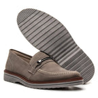 Sapato Loafer Mocassim Sofistic Couro Nobock Camurça Aveludado Sport Fino com Fivela