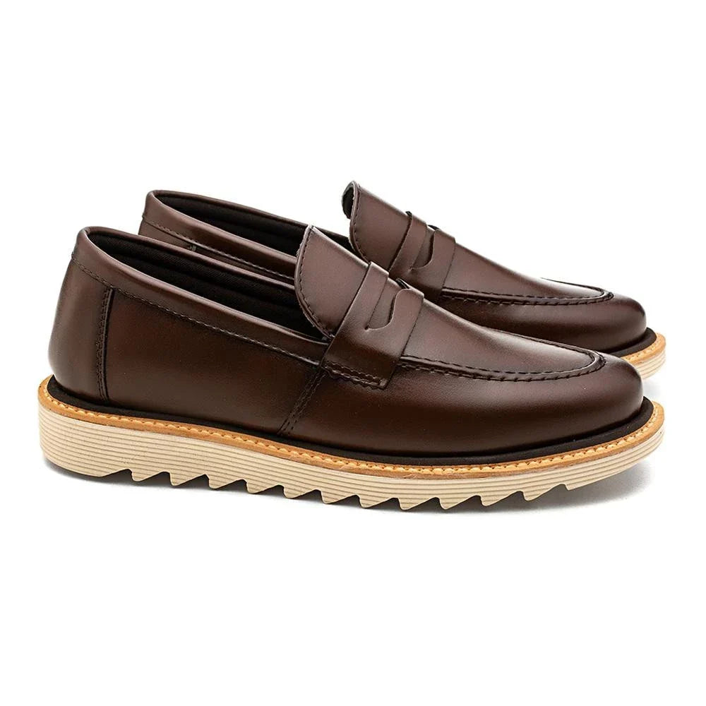Sapato Mocassim Sofistic Casual Loafer Tratorado Confort Premium
